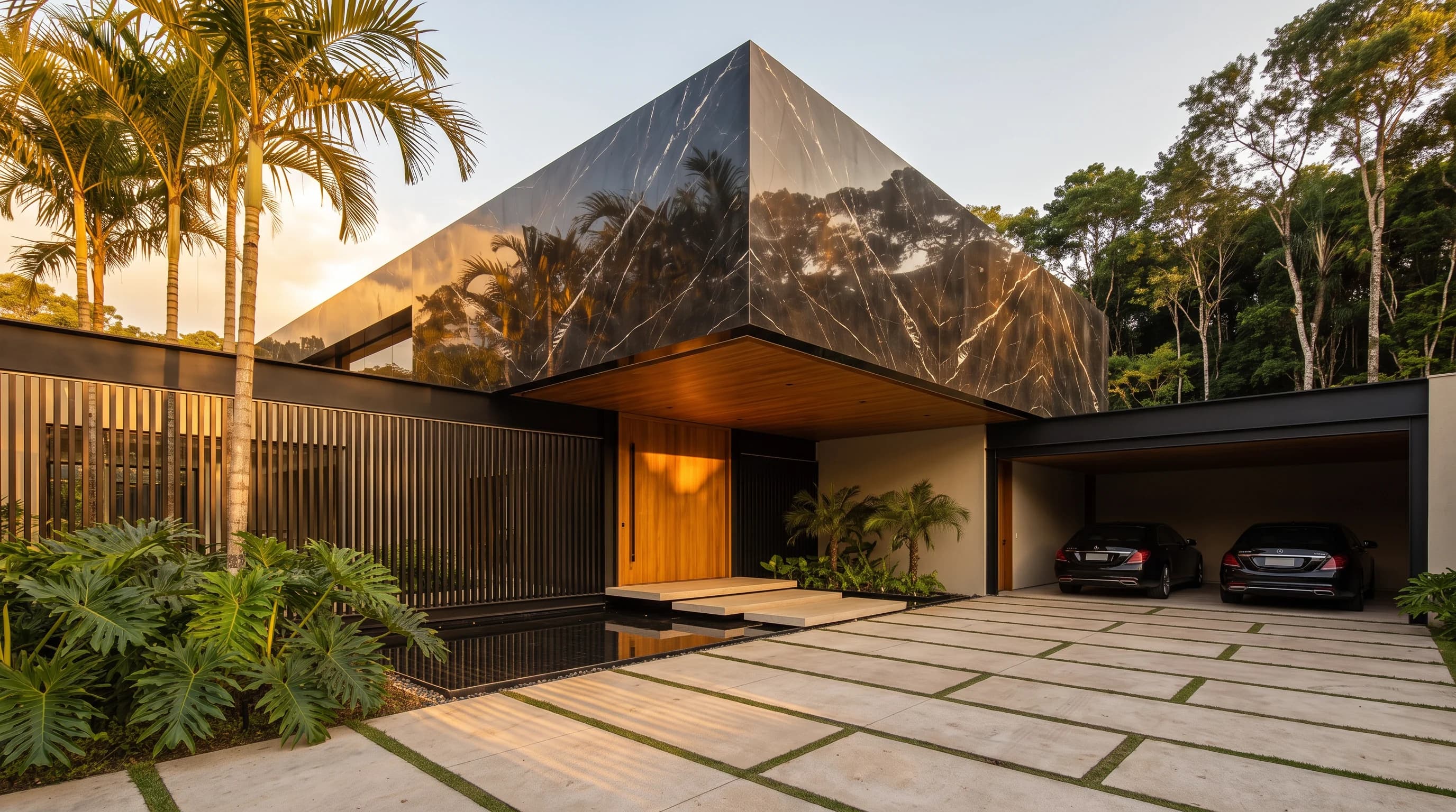 Casa Alphaville 08 — Fachada ao entardecer